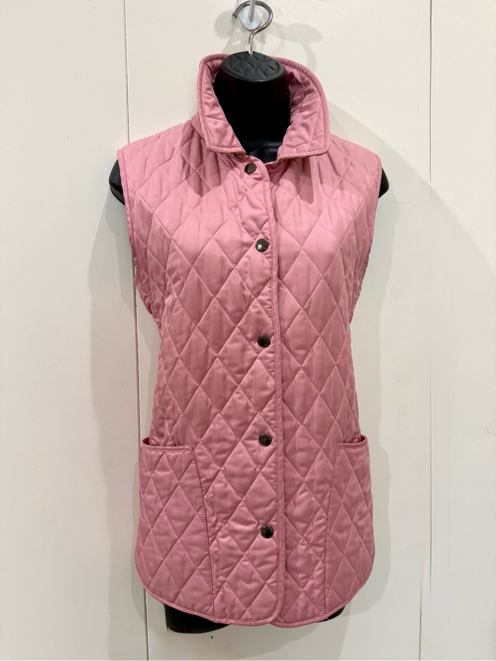 Burberry Quilted Pink Snap-Front Vest